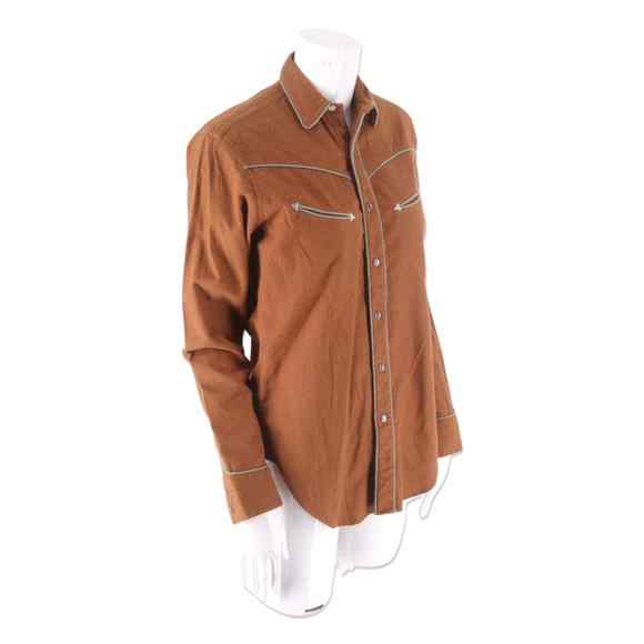 Ralph Lauren womens western shirt vintage 1970s snap top RL Country brown Polo S - Picture 3 of 7